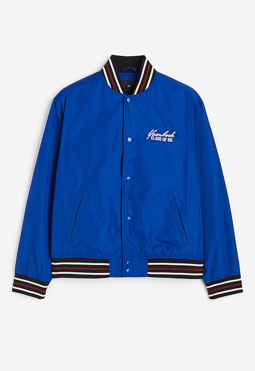H&M - Regular fit satin baseball jacket - blue, multi
