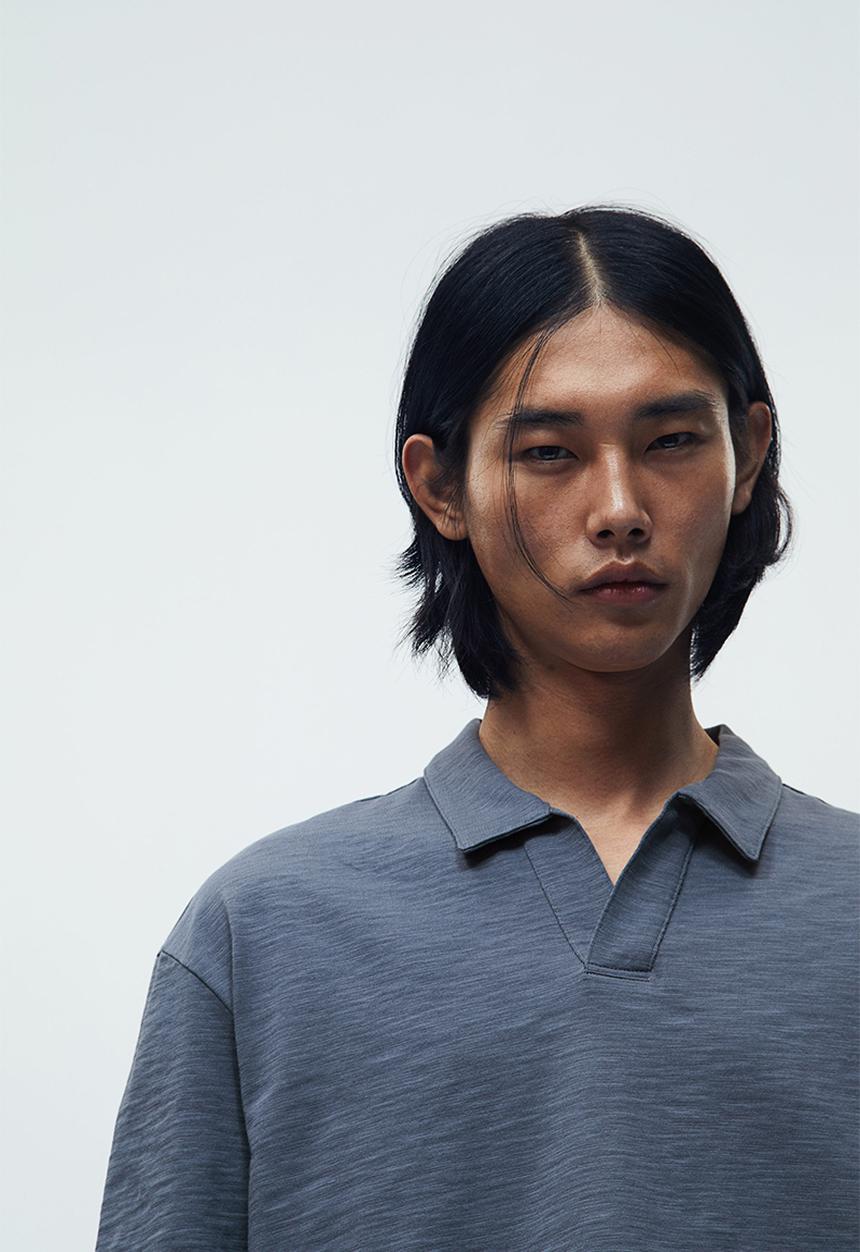 H&M - Relaxed fit polo shirt - steel blue