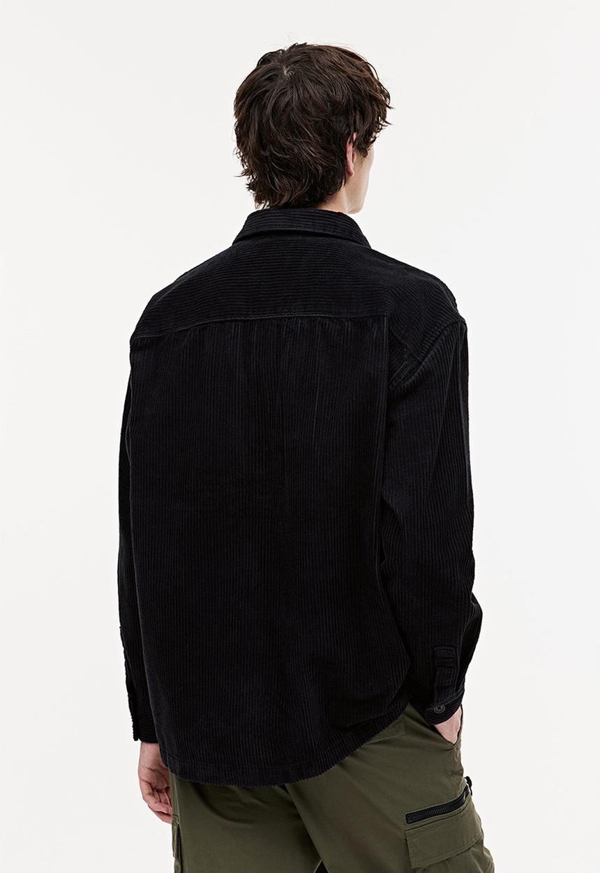 H&M - Relaxed fit corduroy shacket - black