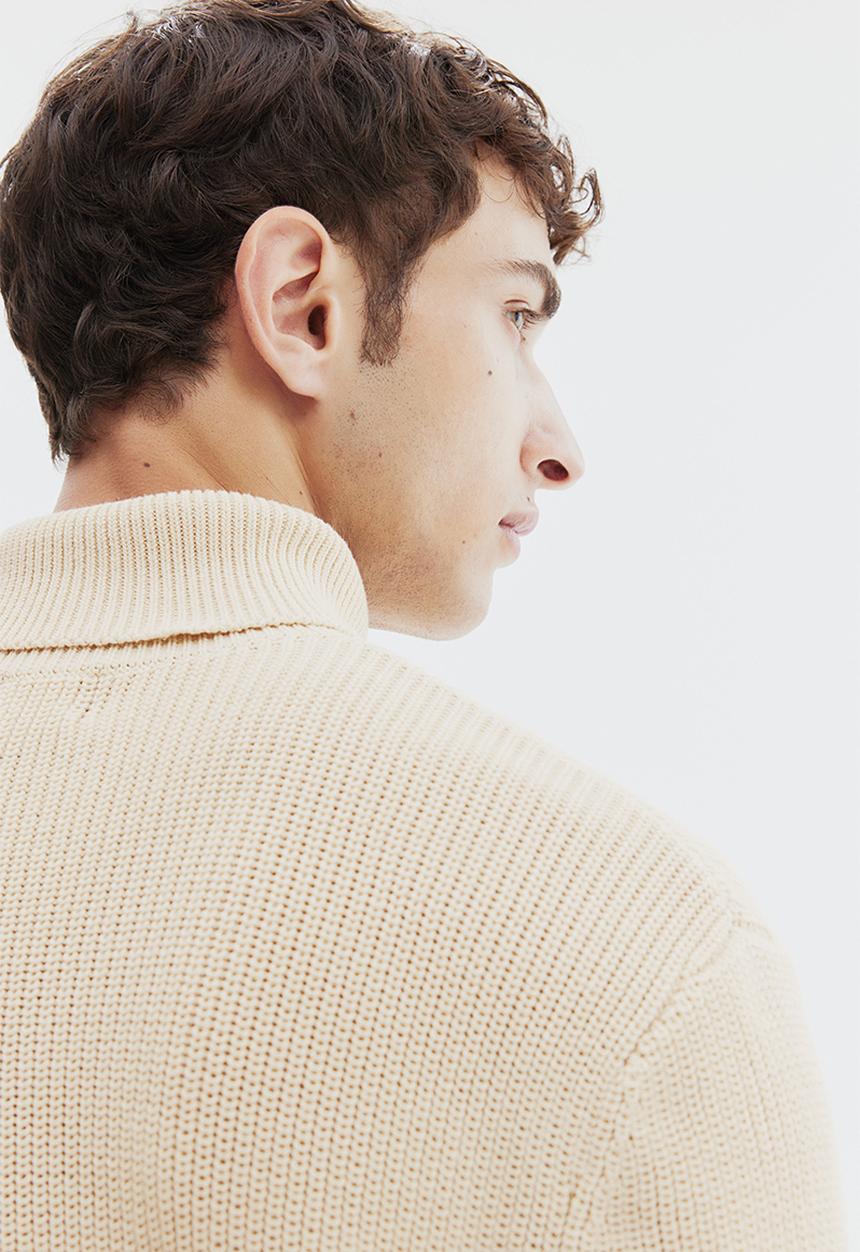 H&M - Regular fit polo-neck jumper - light beige