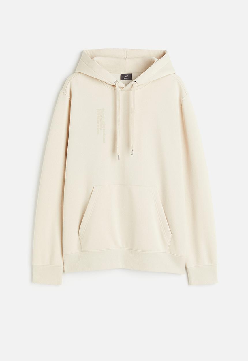 H&M - Regular fit printed hoodie - beige