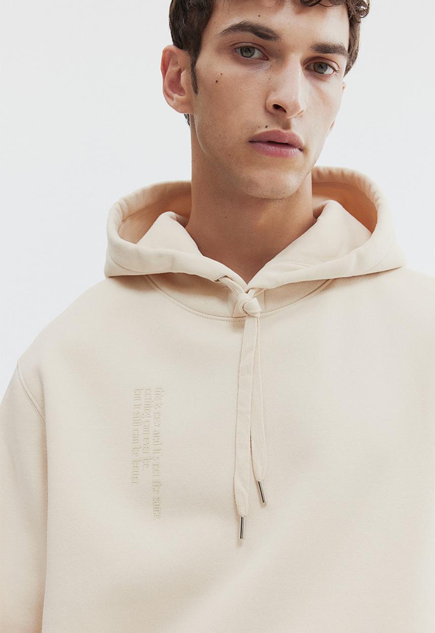 H&M - Regular fit printed hoodie - beige