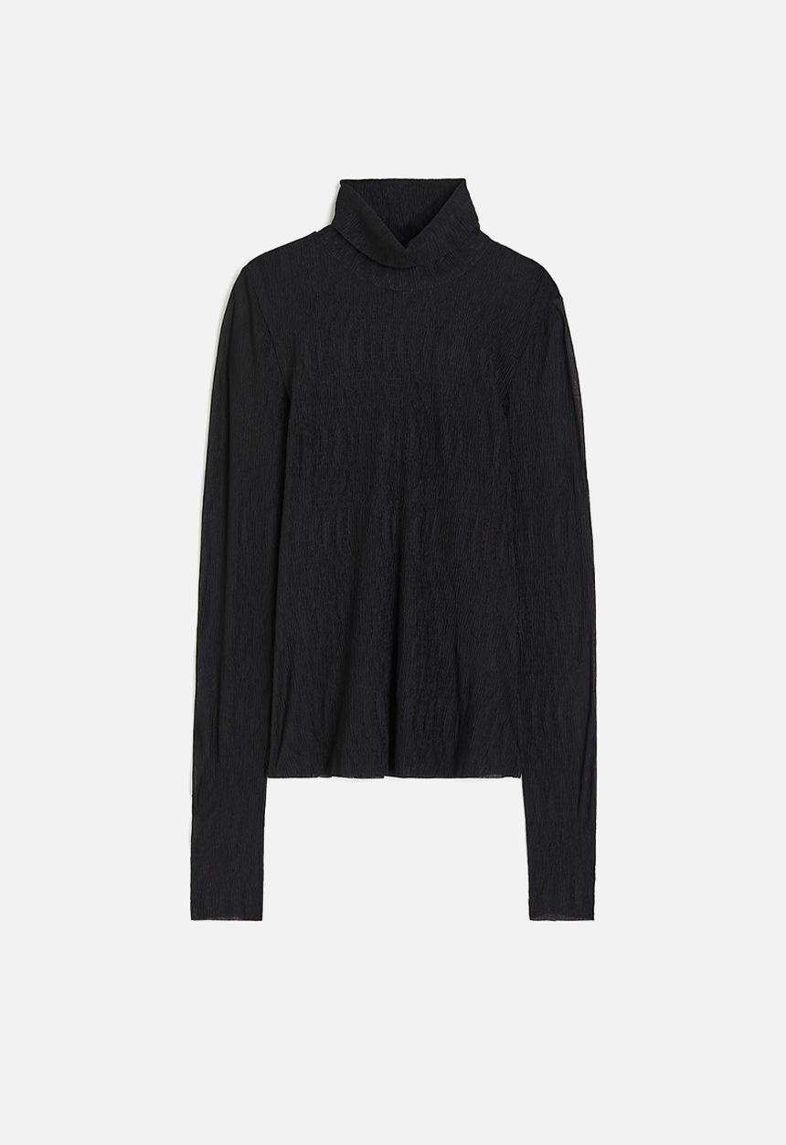 H&M - Polo-neck top - black