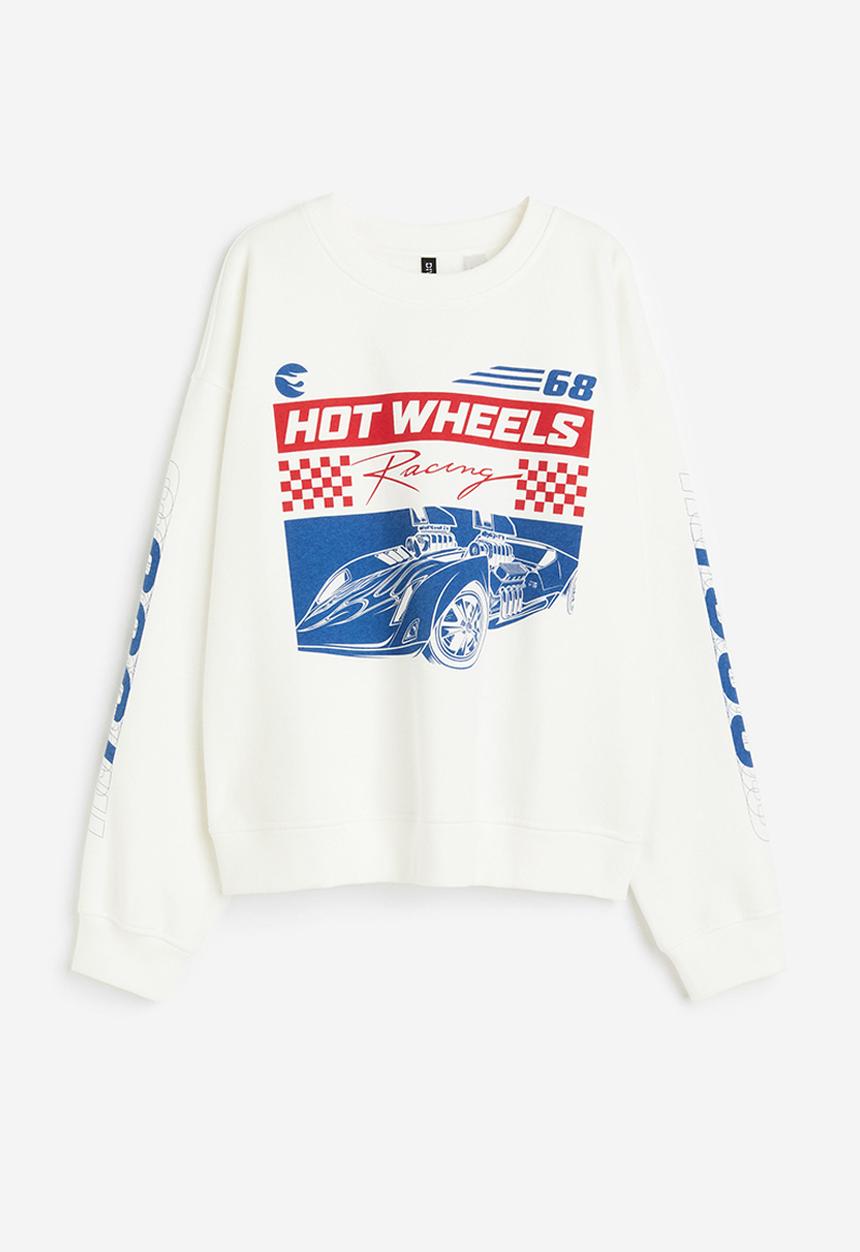 H&M - Printed sweatshirt - cream/hot wheels