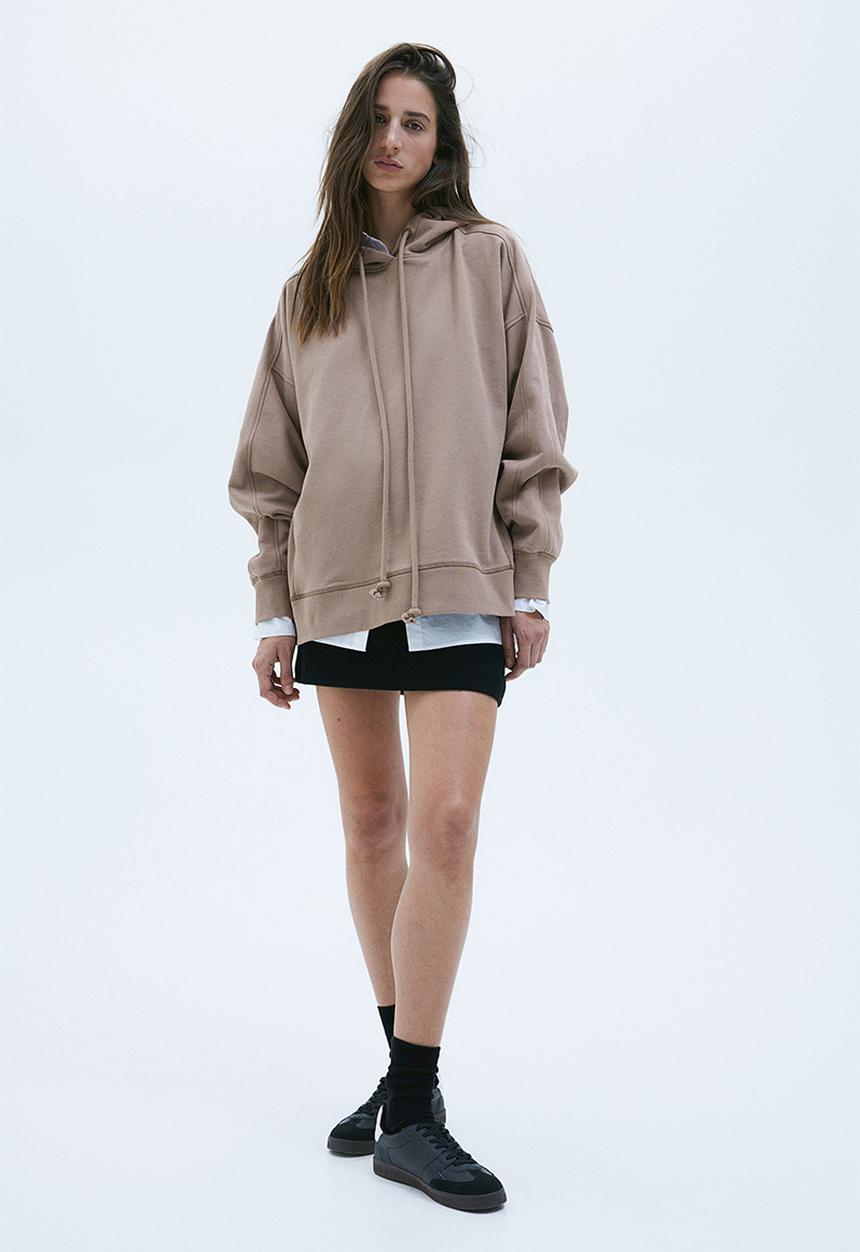 H&M - Oversized cotton hoodie - beige