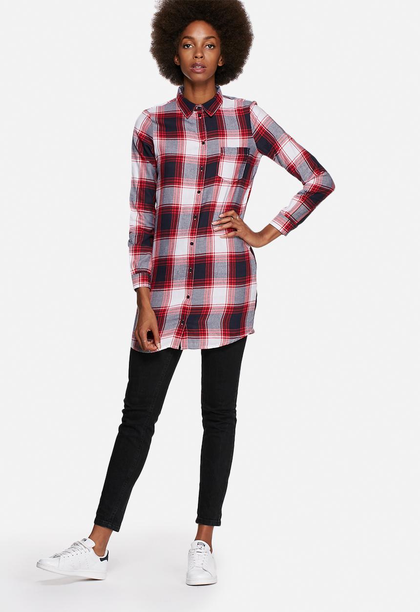 Jacqueline de Yong - Jewel Long Check Shirt