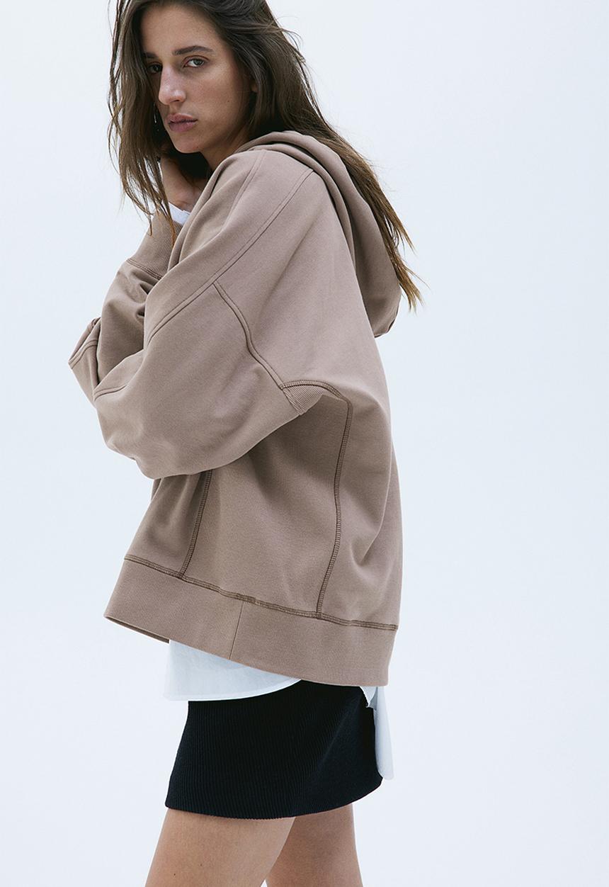 H&M - Oversized cotton hoodie - beige