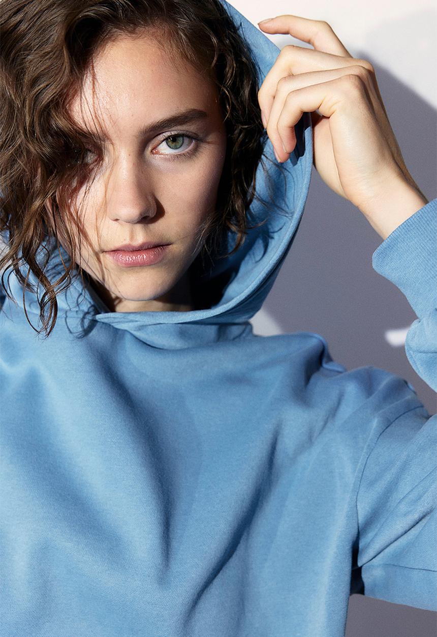 H&M - Oversized washed-look hoodie - blue