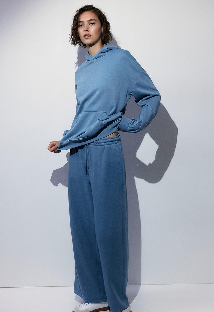 H&M - Oversized washed-look hoodie - blue