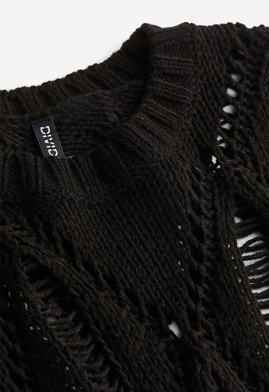 H&M - Ladder-stitch-look jumper - black