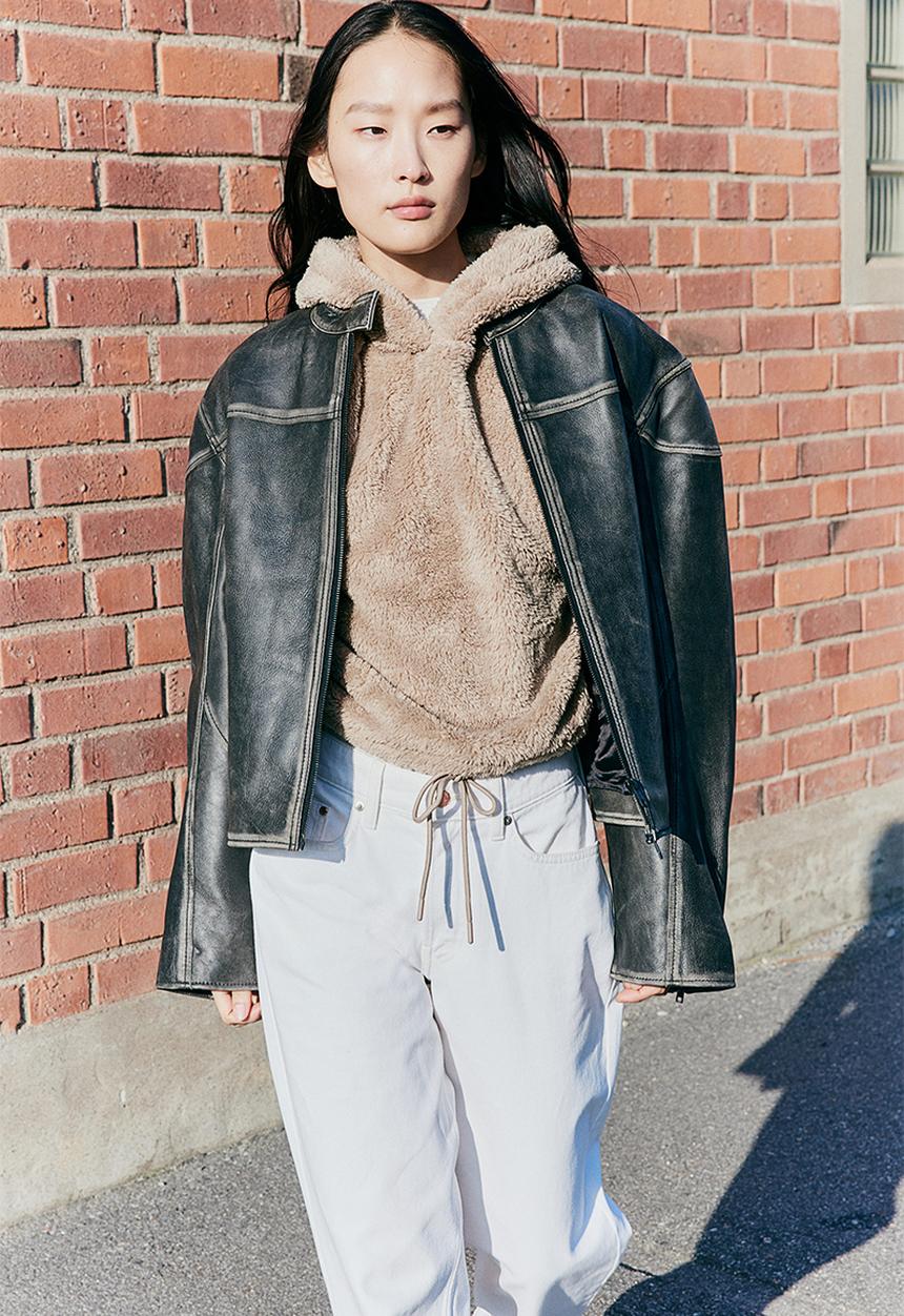 H&M - Pile hoodie - beige
