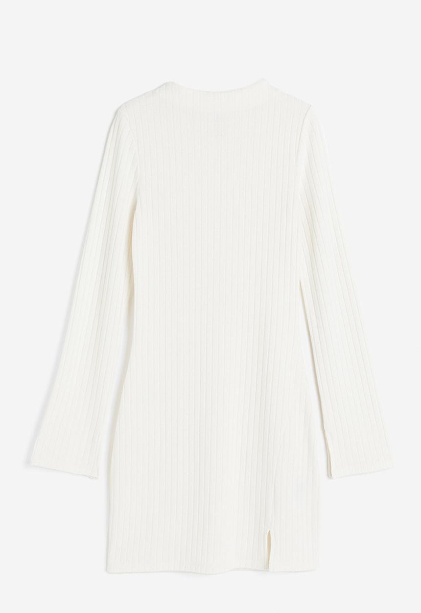 H&M - Ribbed bodycon dress - white