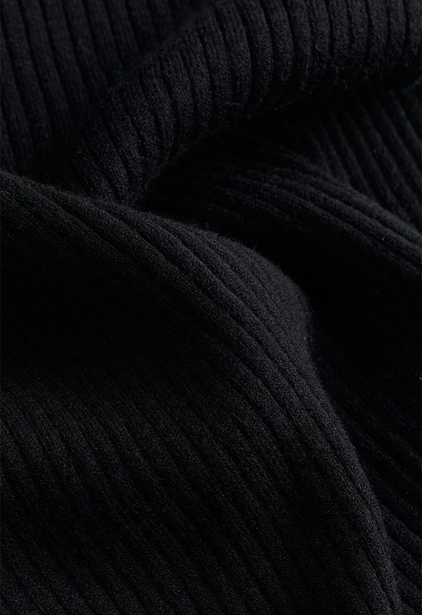H&M - Rib-knit off-the-shoulder top - black