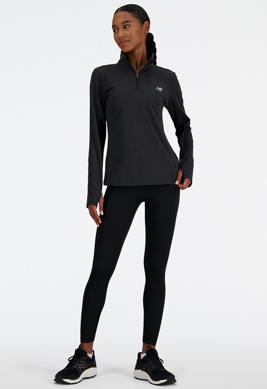 New Balance  - New Balance Space Dye QTR Zip - Black Heather