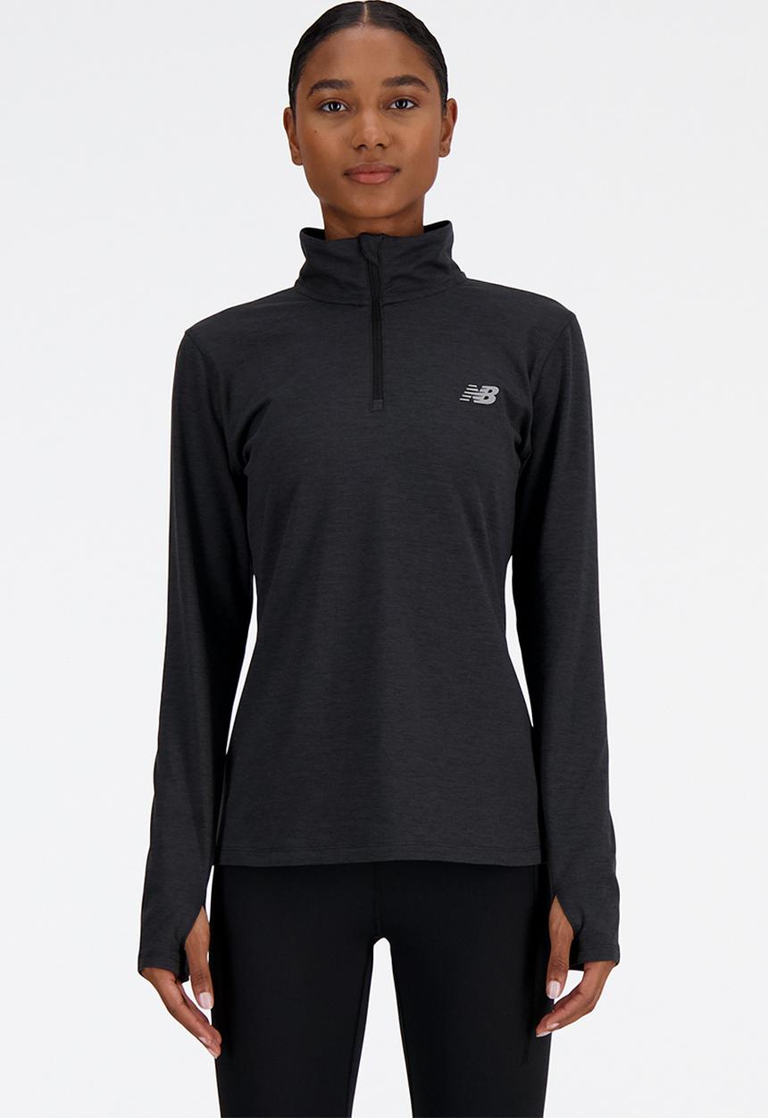 New Balance  - New Balance Space Dye QTR Zip - Black Heather