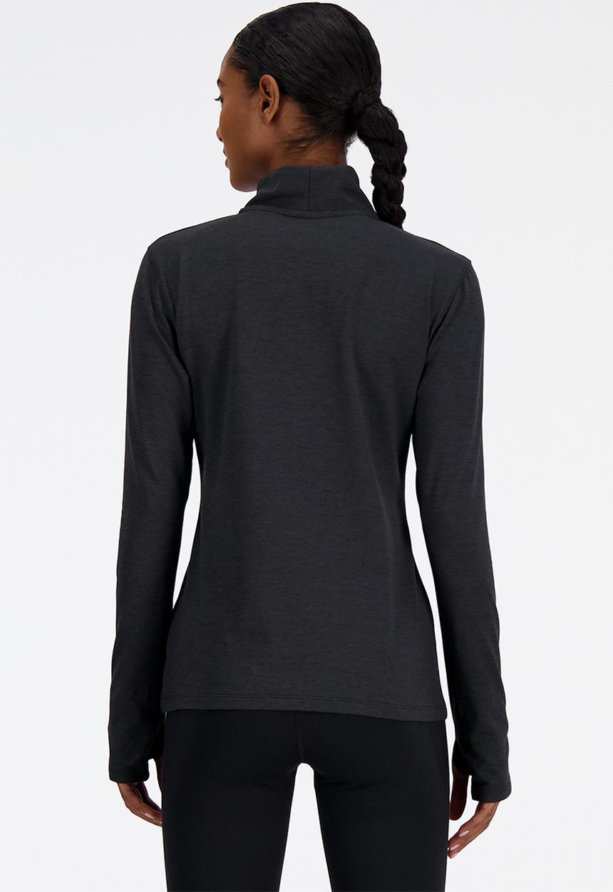 New Balance  - New Balance Space Dye QTR Zip - Black Heather