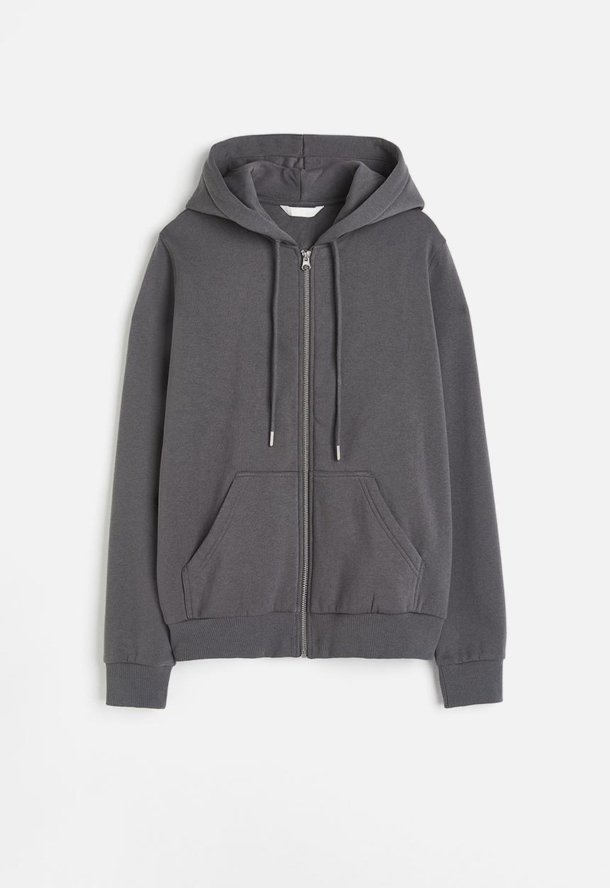 H&M - Zip-through hoodie - dark grey