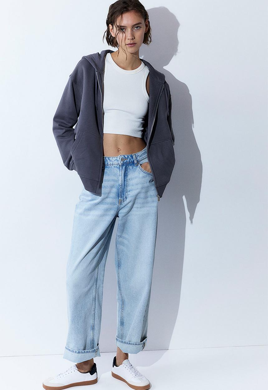 H&M - Zip-through hoodie - grey
