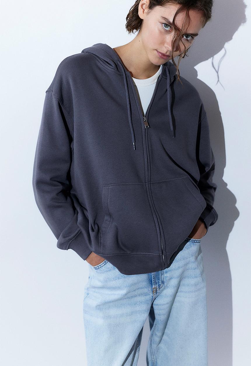 H&M - Zip-through hoodie - grey