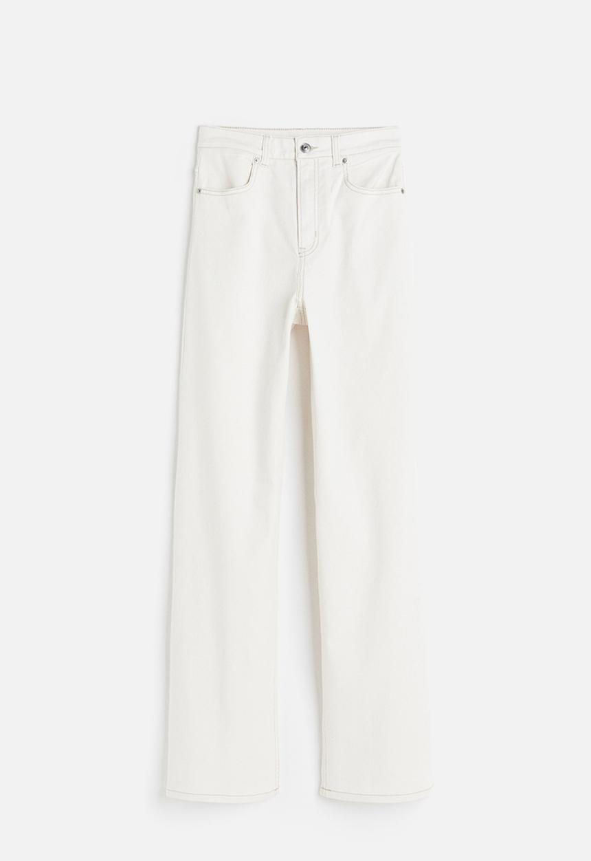 H&M - Wide twill trousers - cream