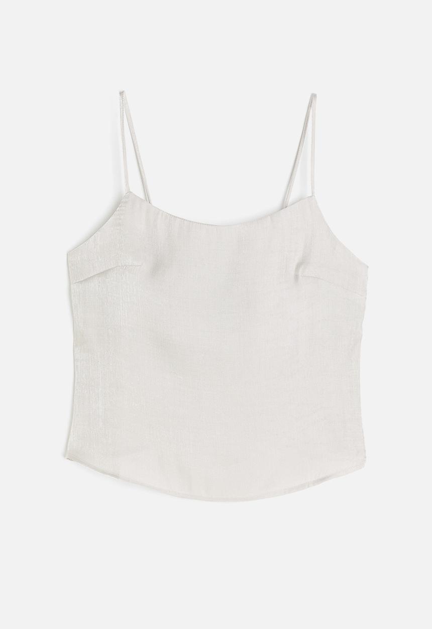 H&M - Tie-detail strappy top - light grey