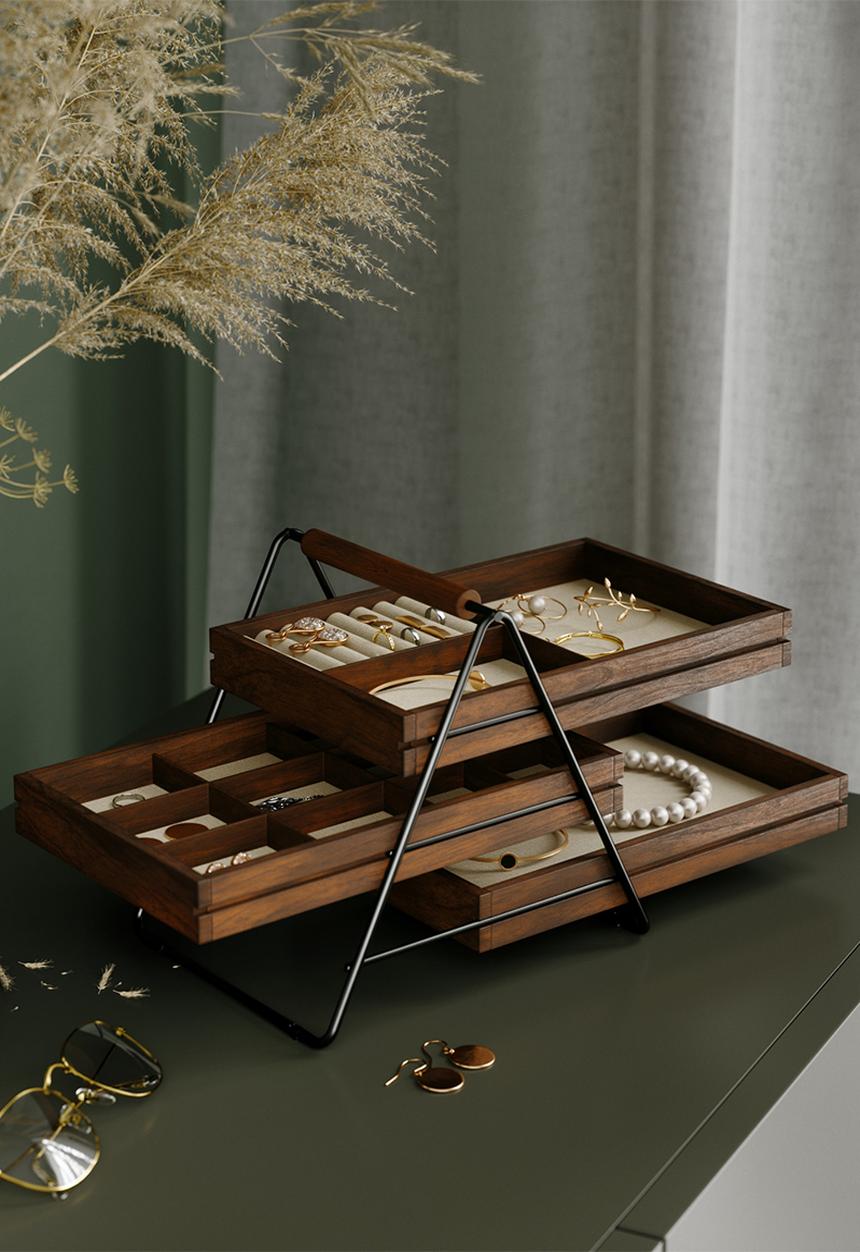 Umbra - Terrace Jewellery Tray - Walnut