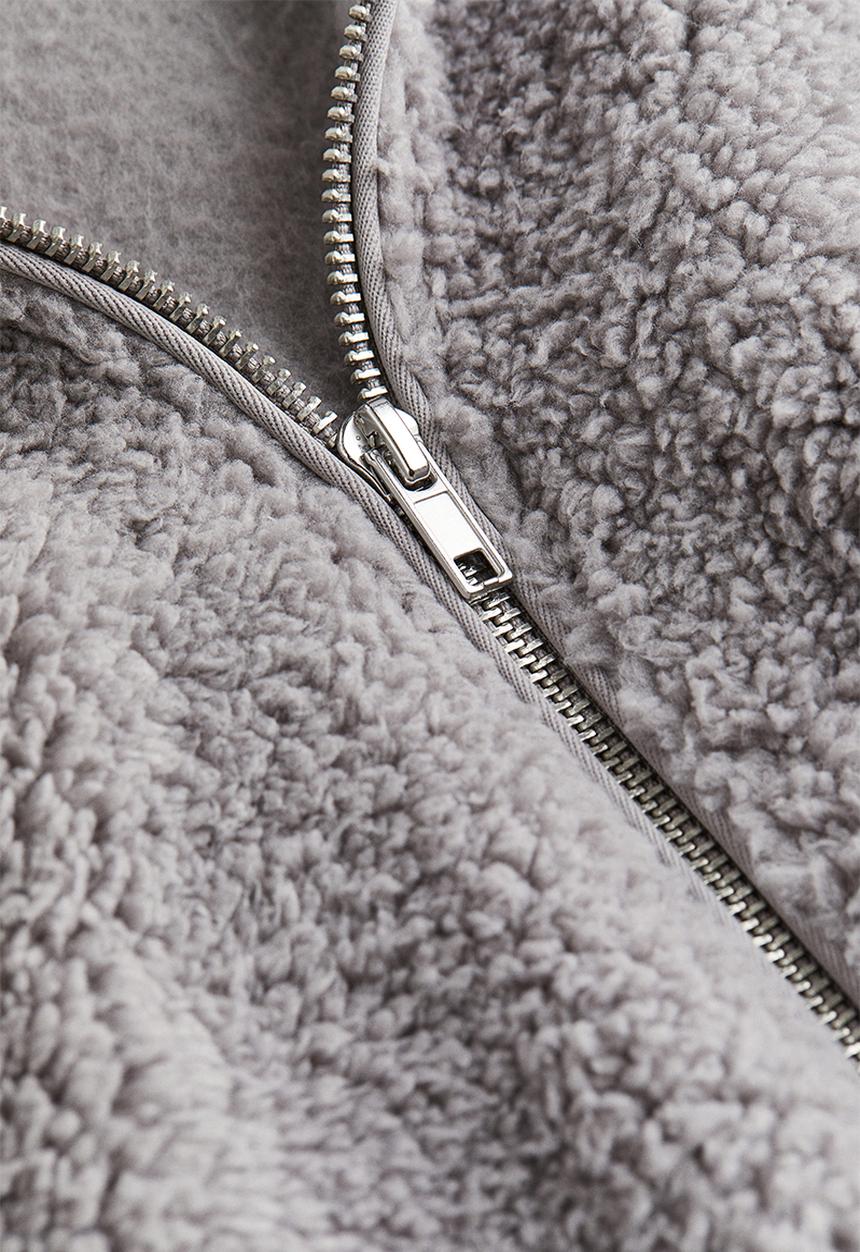 H&M - Teddy zip-through hoodie - grey