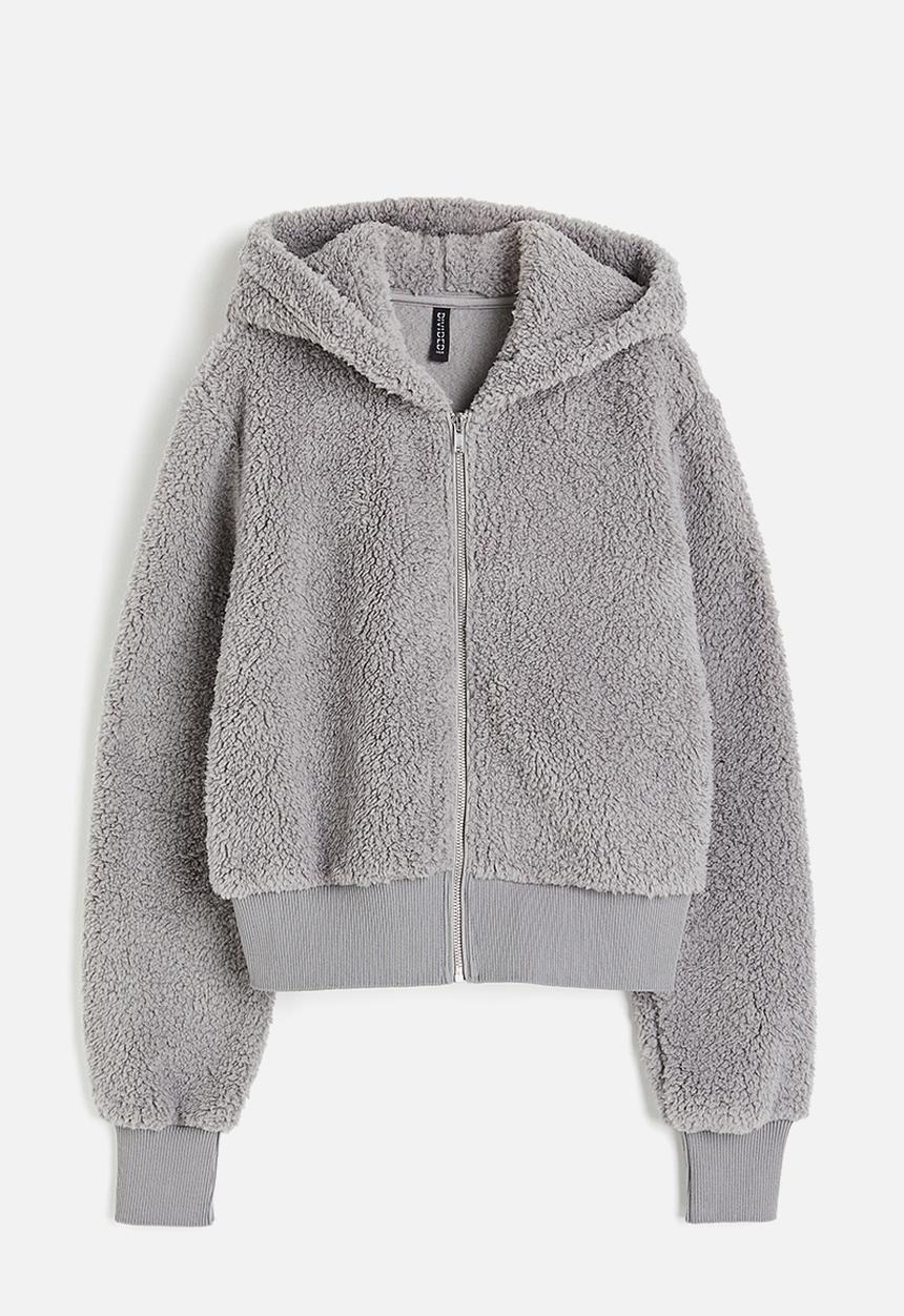H&M - Teddy zip-through hoodie - grey