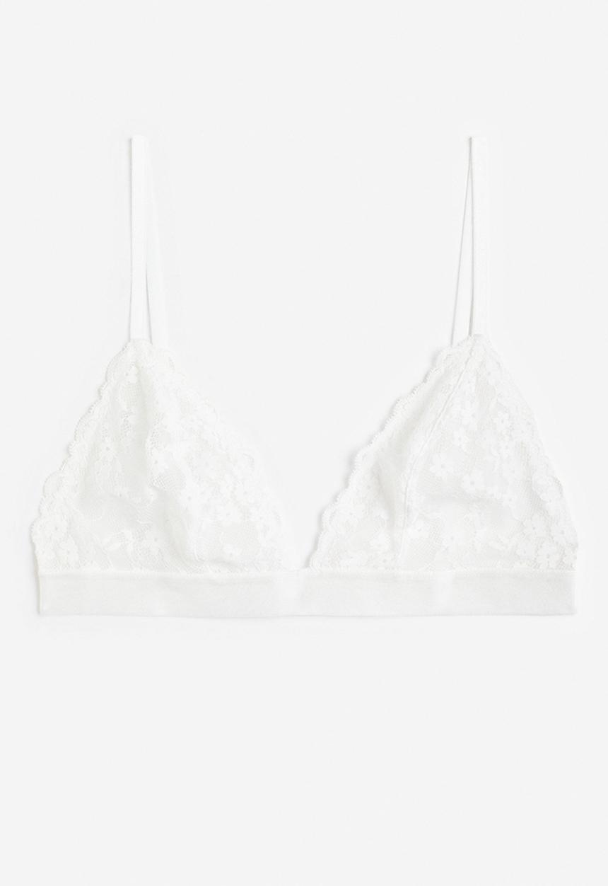 H&M - Soft lace bra - white