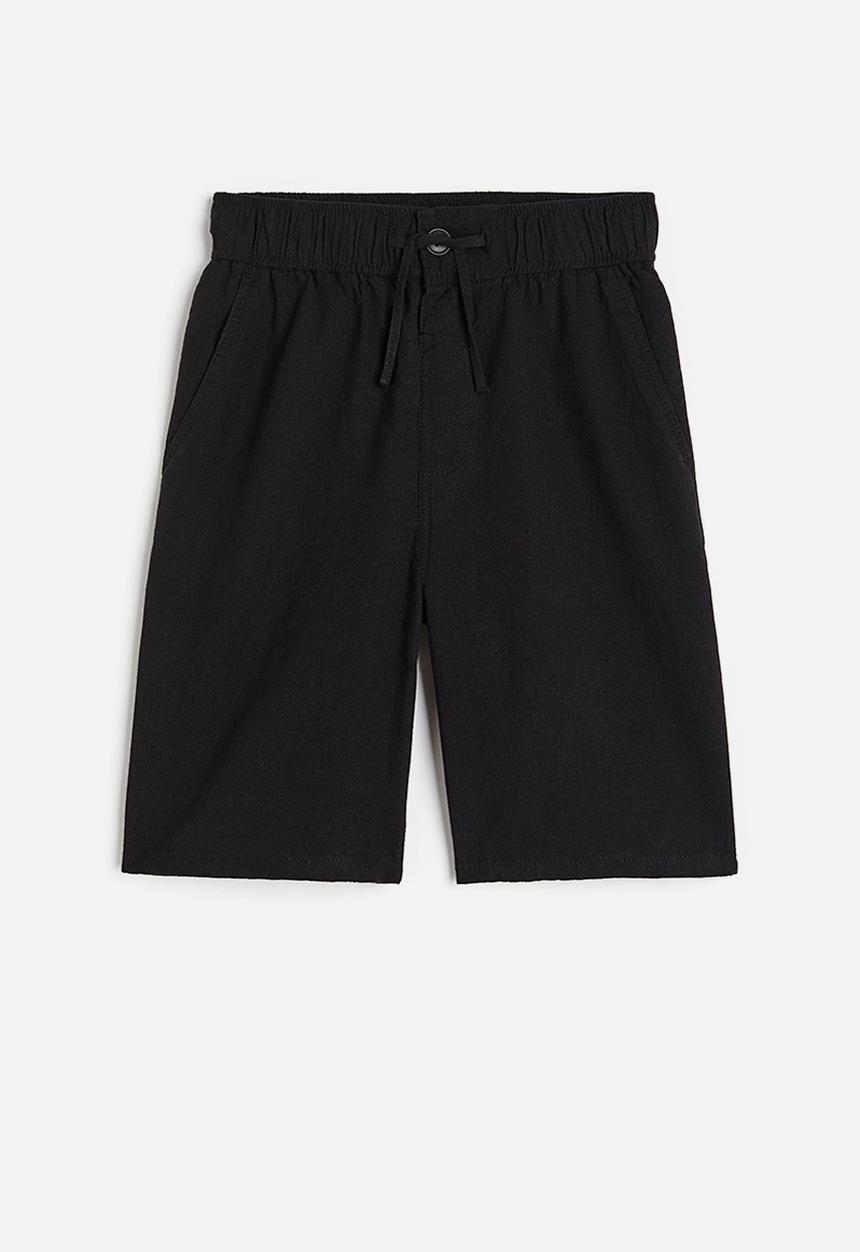 H&M - Linen-blend shorts - black