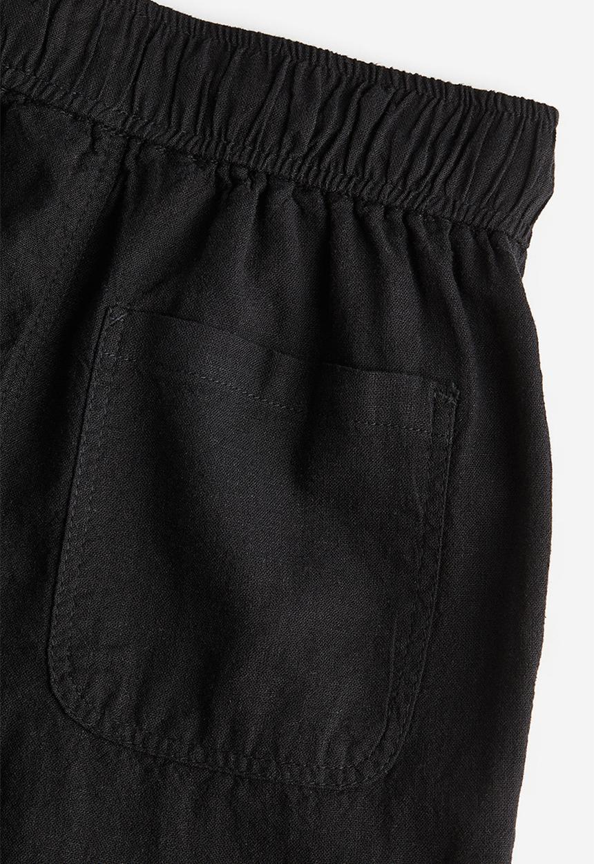 H&M - Linen-blend shorts - black
