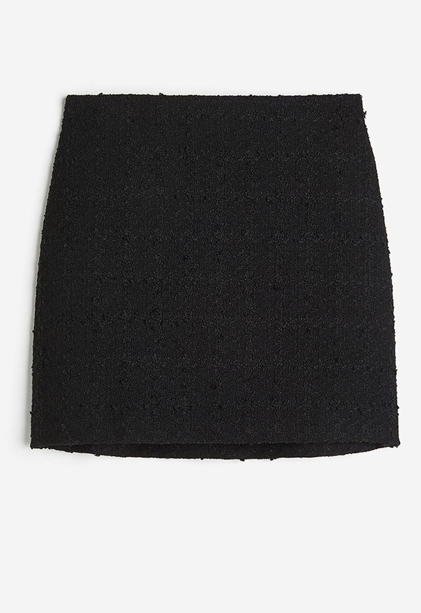 H&M - Textured mini skirt - black