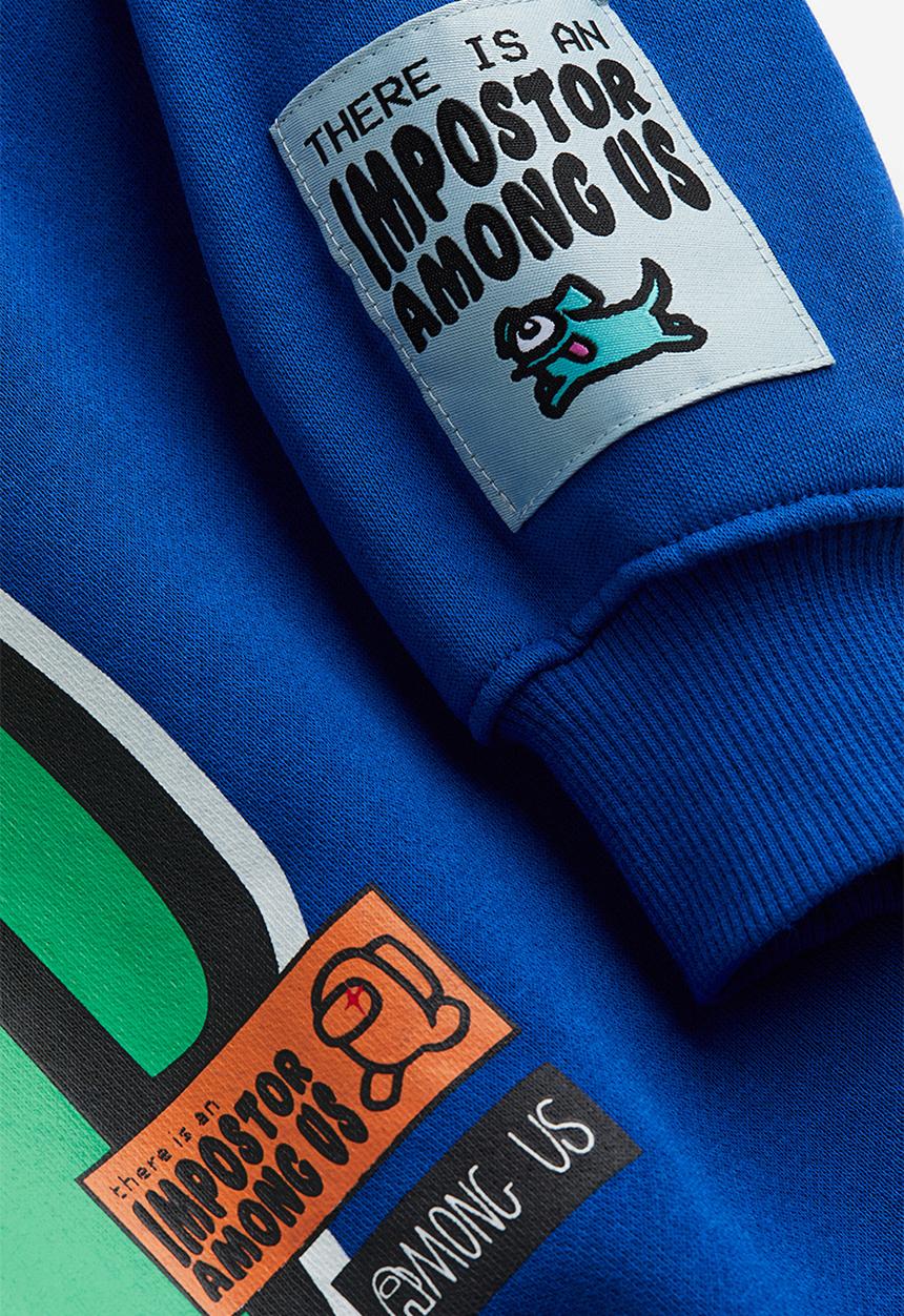 H&M - Printed hoodie - bright blue/among us 