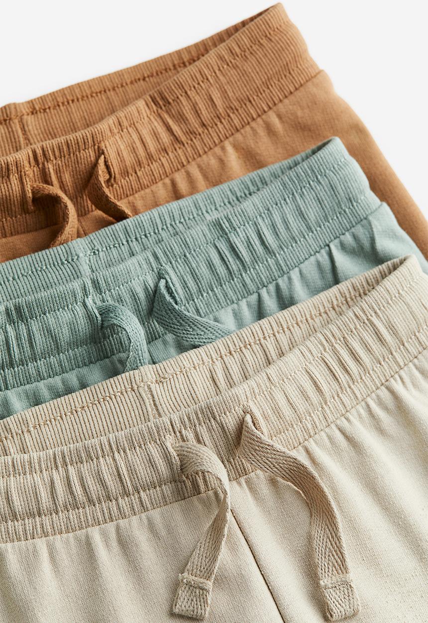 H&M - 3-Pack cotton joggers - light green/dark beige