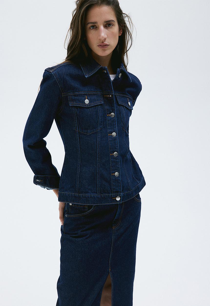 H&M - Tapered-waist denim jacket - blue