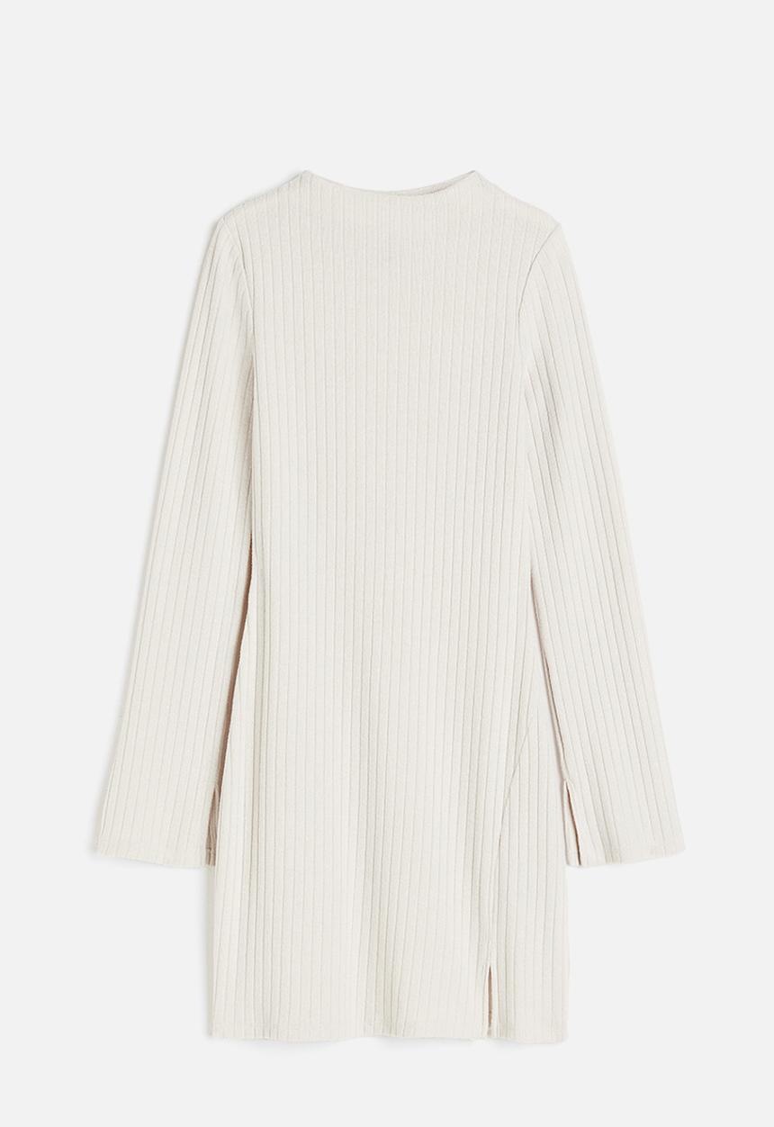 H&M - Ribbed bodycon dress - light beige
