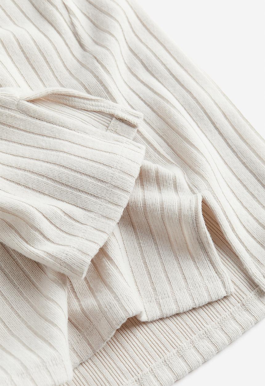 H&M - Ribbed bodycon dress - light beige