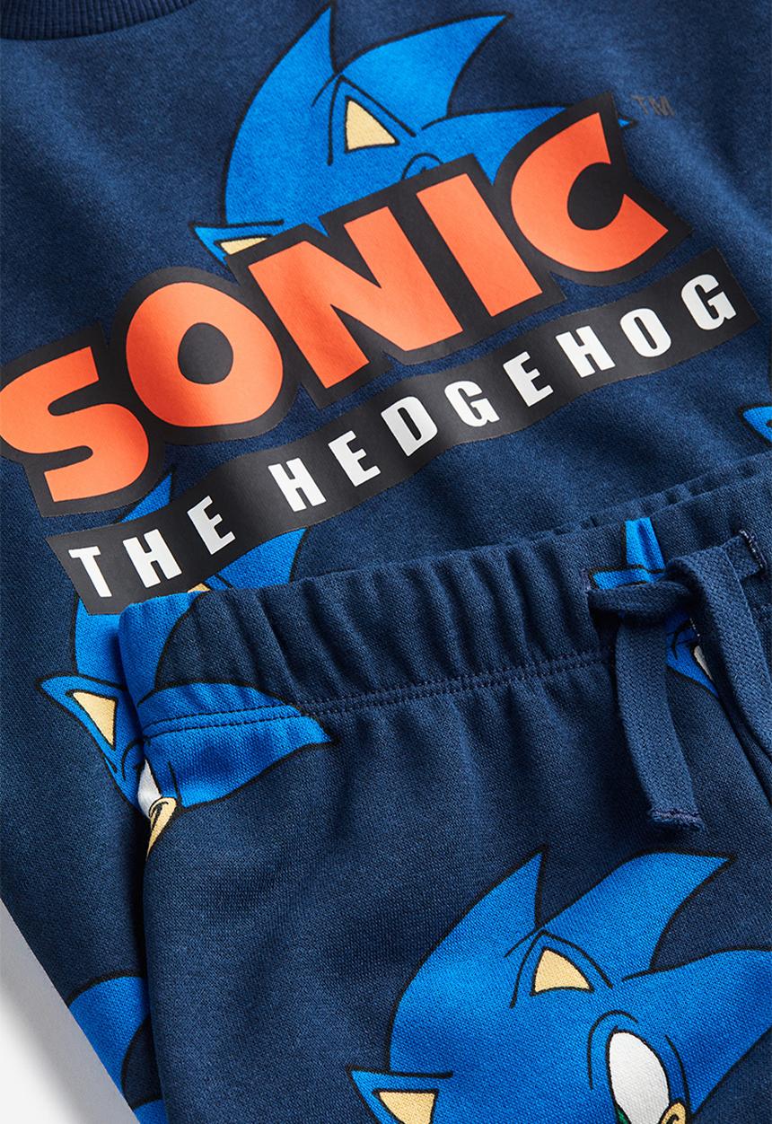 H&M - 2-Piece printed sweatshirt set - dark blue/sonic the hedgehog