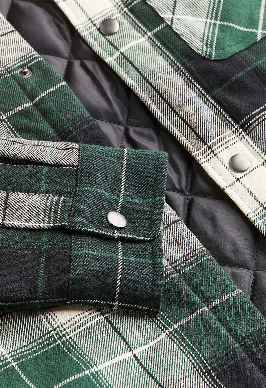 H&M - Padded overshirt - green checked 