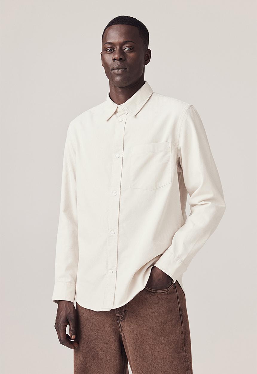H&M - Regular fit corduroy shirt - light beige