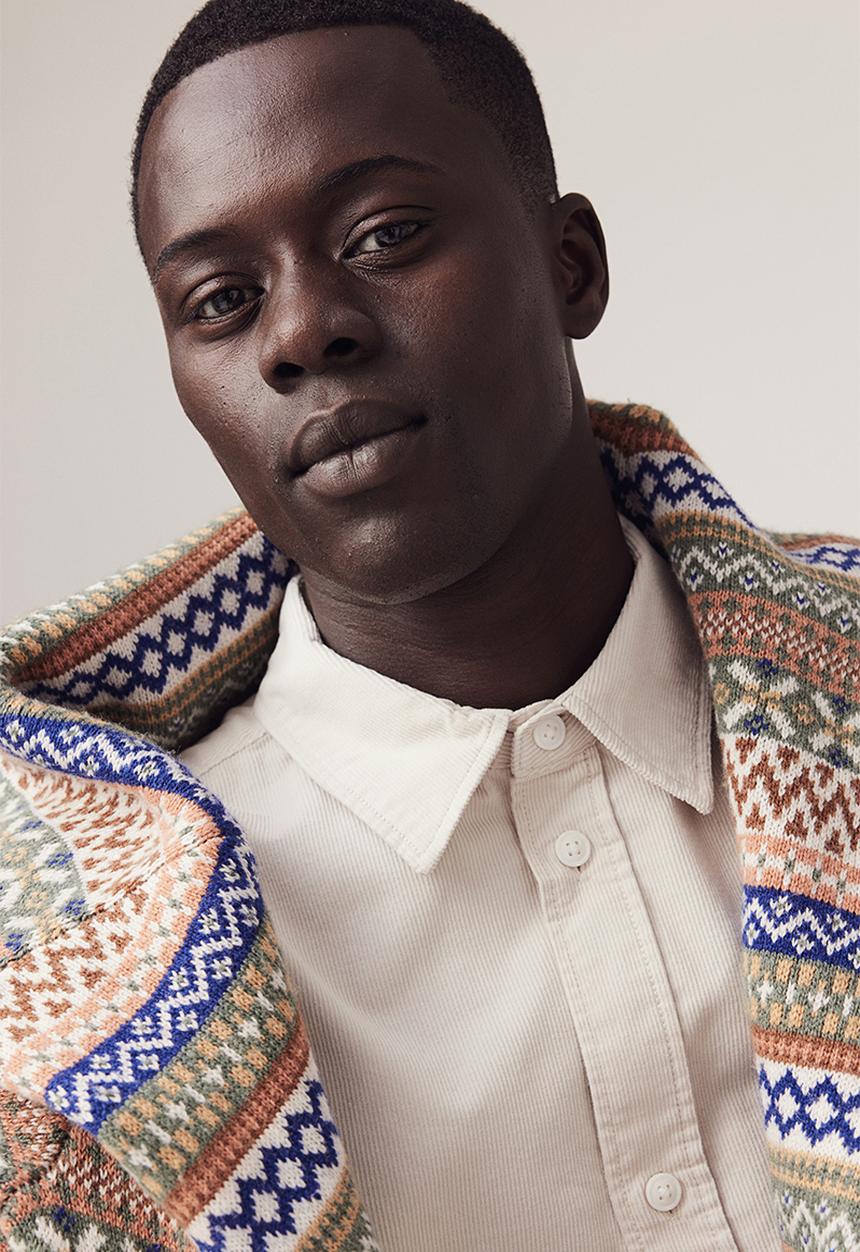 H&M - Regular fit corduroy shirt - light beige