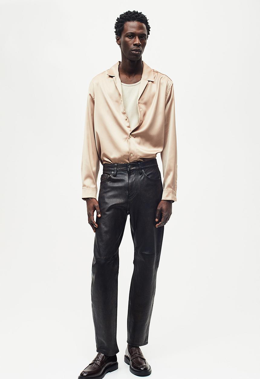 H&M - Regular fit satin resort shirt - beige