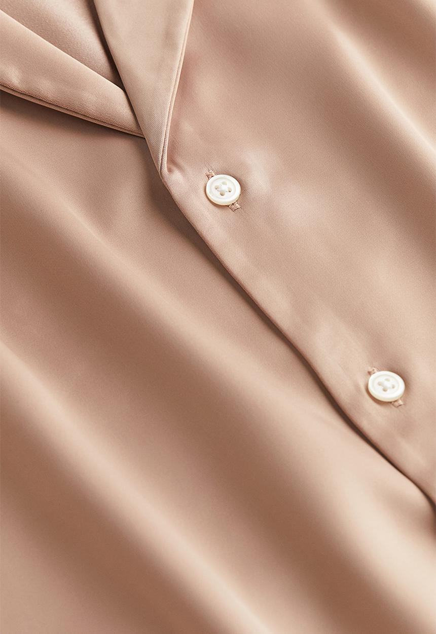 H&M - Regular fit satin resort shirt - beige