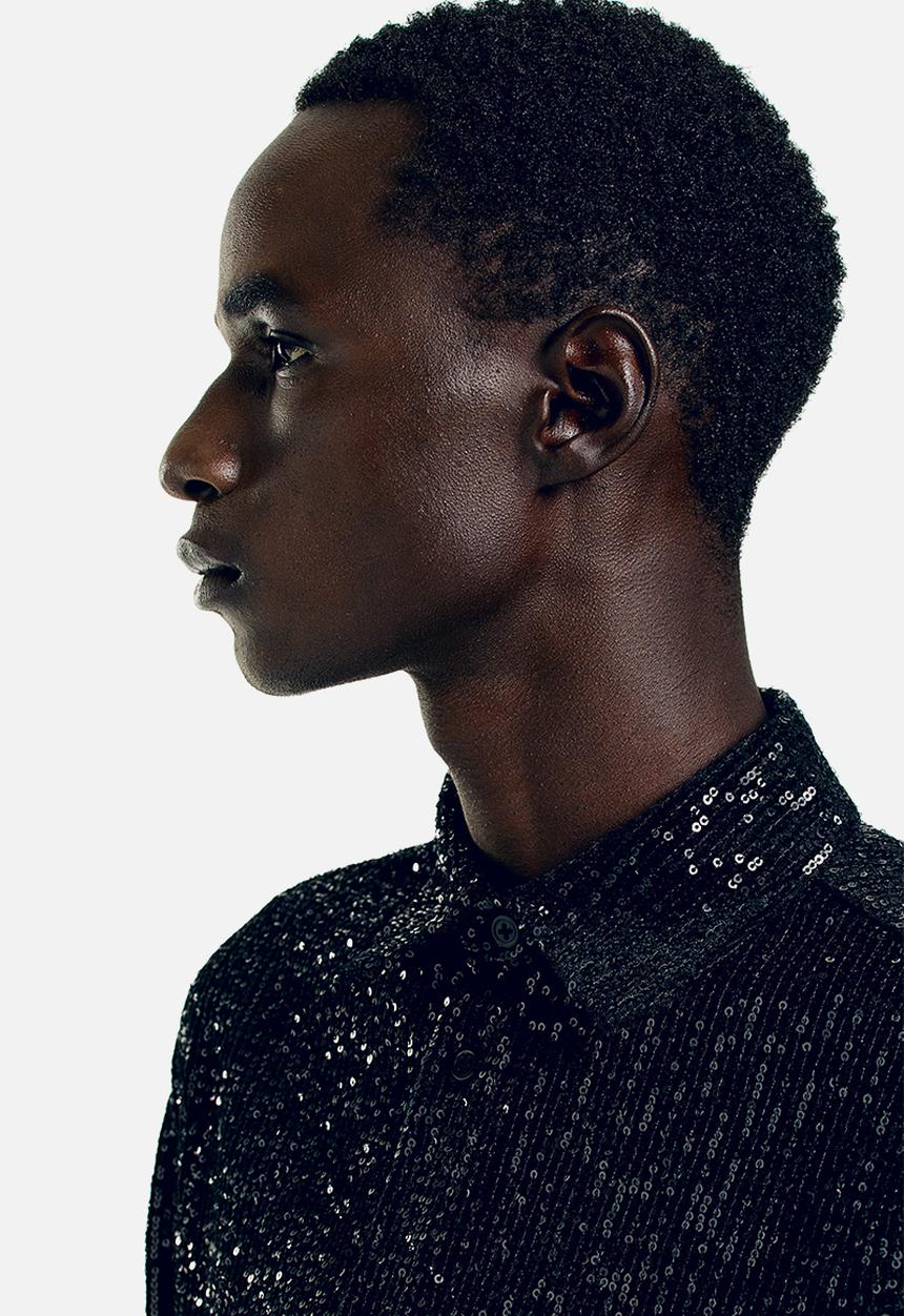 H&M - Regular fit sequined shirt - black