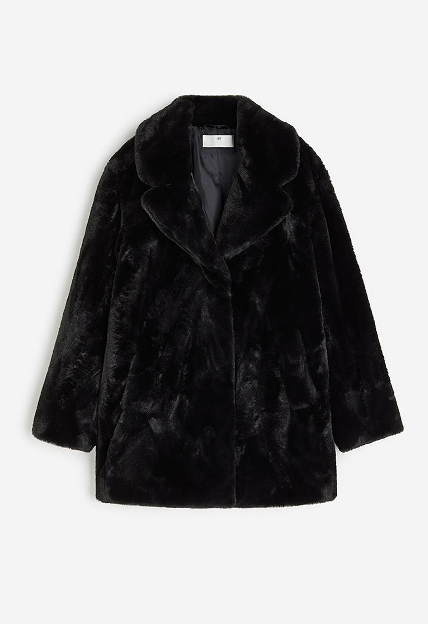 H&M - Fluffy coat - black