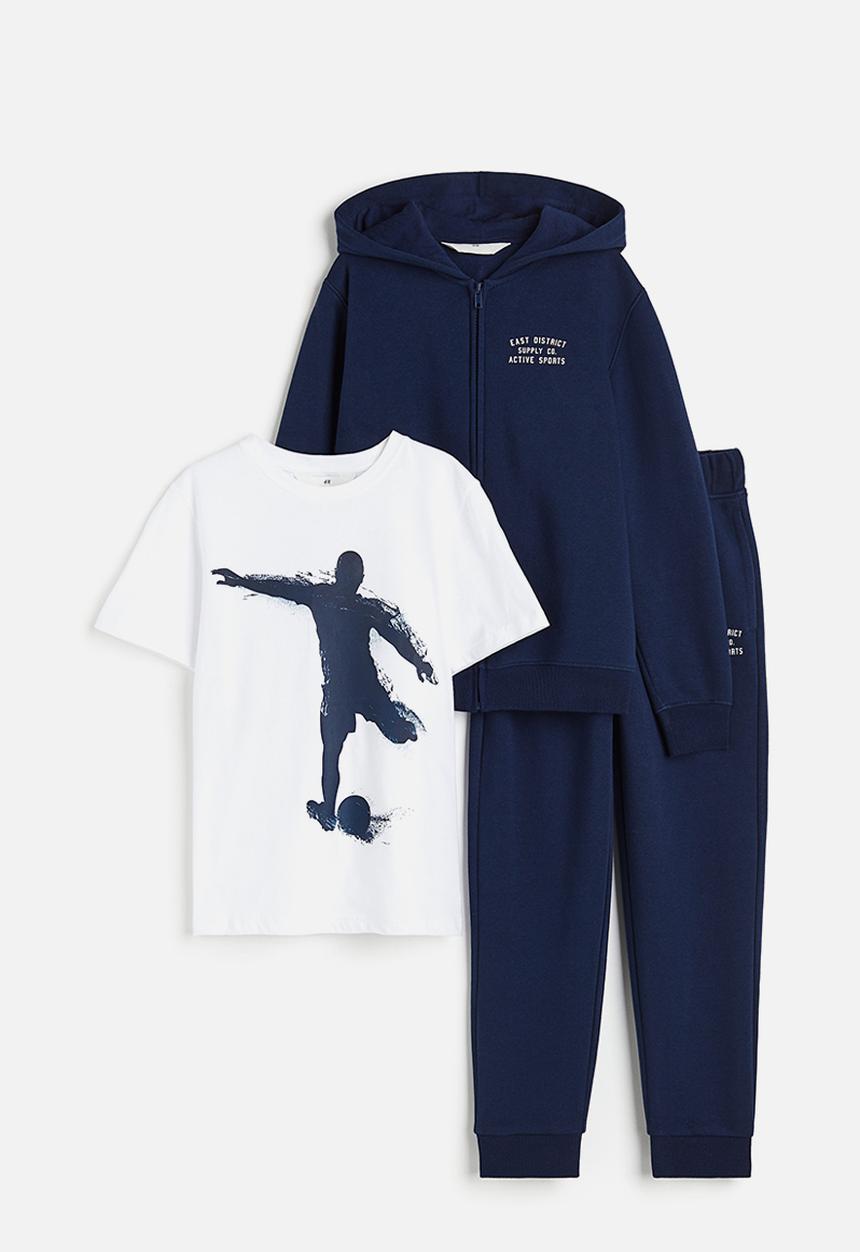 H&M - 3-Piece printed set - navy blue/white