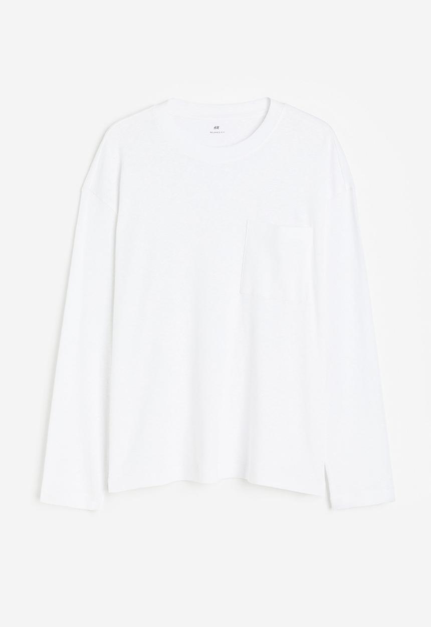 H&M - Loose fit jersey top - white