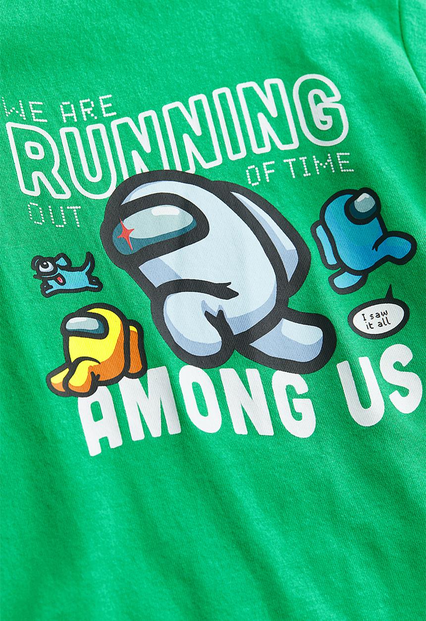 H&M - Printed long-sleeved T-shirt - bright green/among us