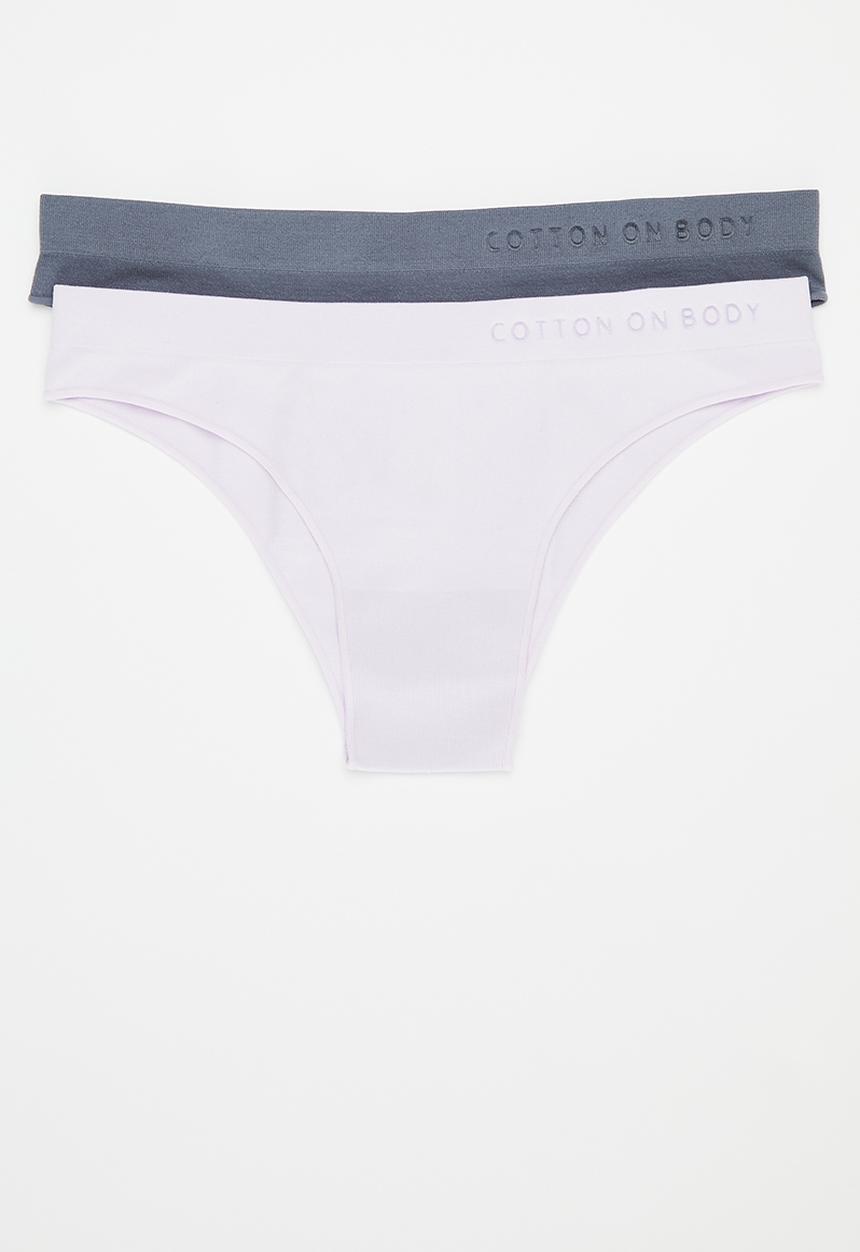 Cotton On - Seamless Hipster Brasiliano Brief 2Pk - Infinity Blue/Lilac Breeze