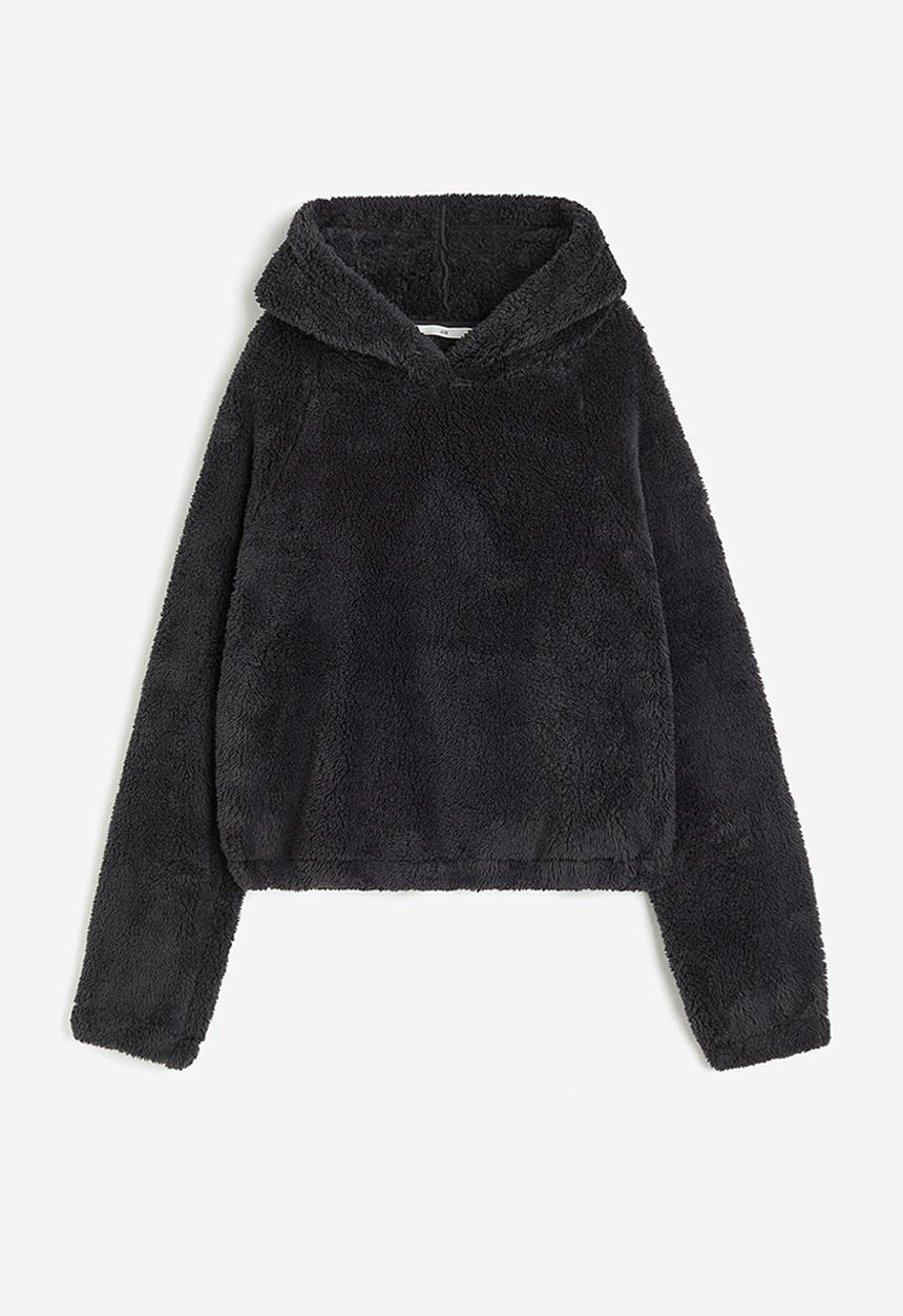 H&M - Pile hoodie - grey